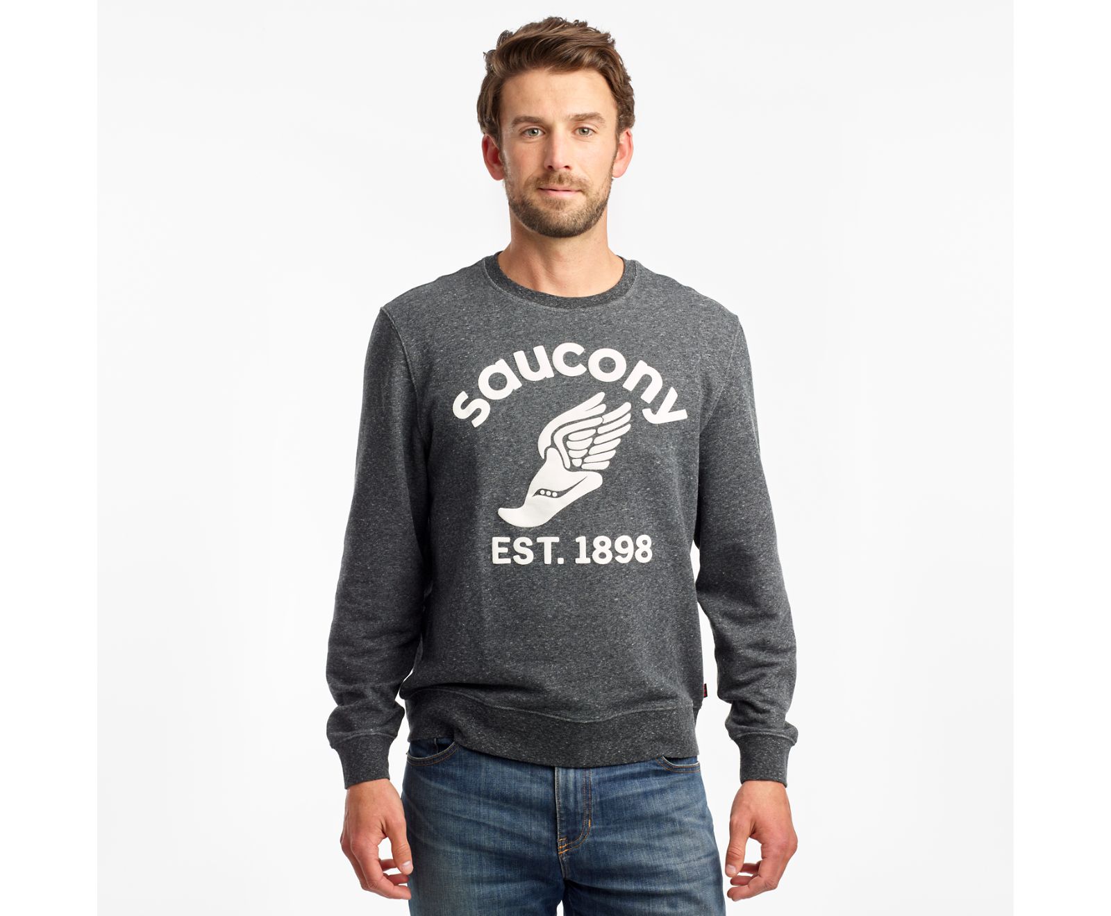 Férfi Saucony Rested Crewneck Ingek Fekete | HU 126CTV